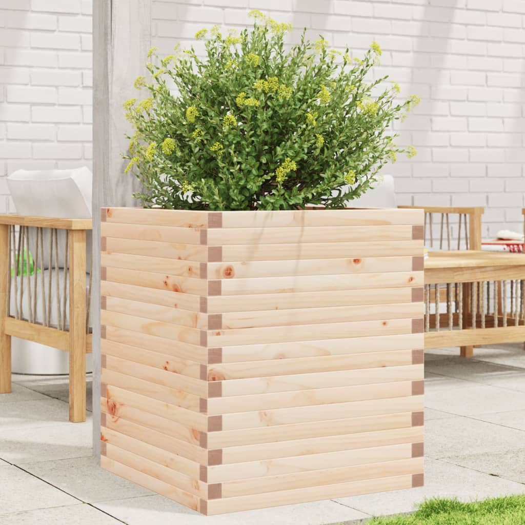VidaXL Plantenbak 60x60x68,5 cm massief groenhout