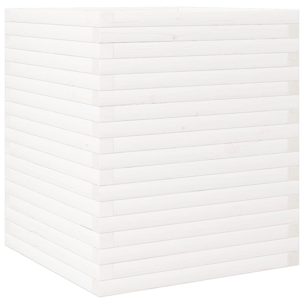 VidaXL Plantenbak 60x60x68,5 cm massief groenhout wit