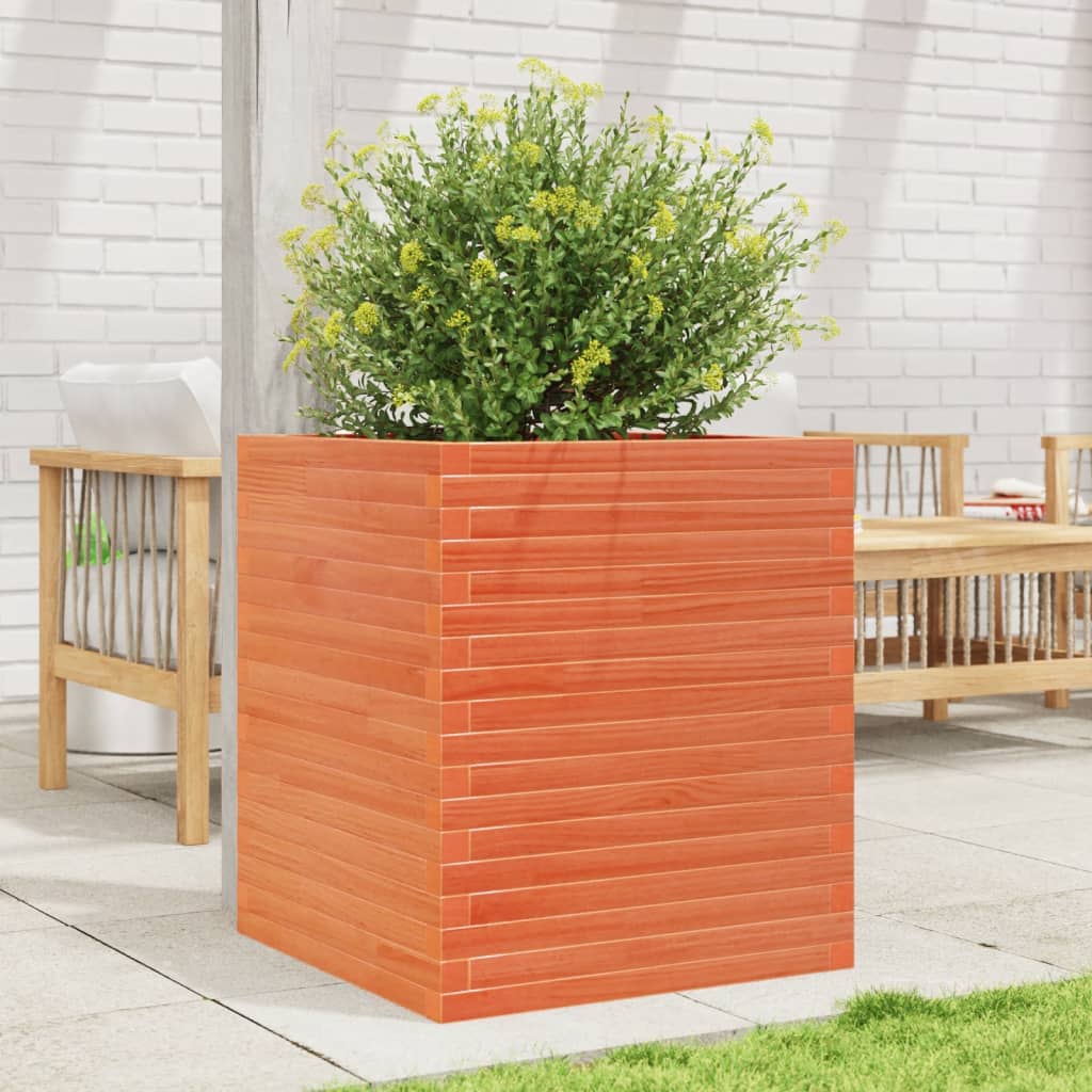 VidaXL Plantenbak 60x60x68,5 cm massief groenhout wasbruin
