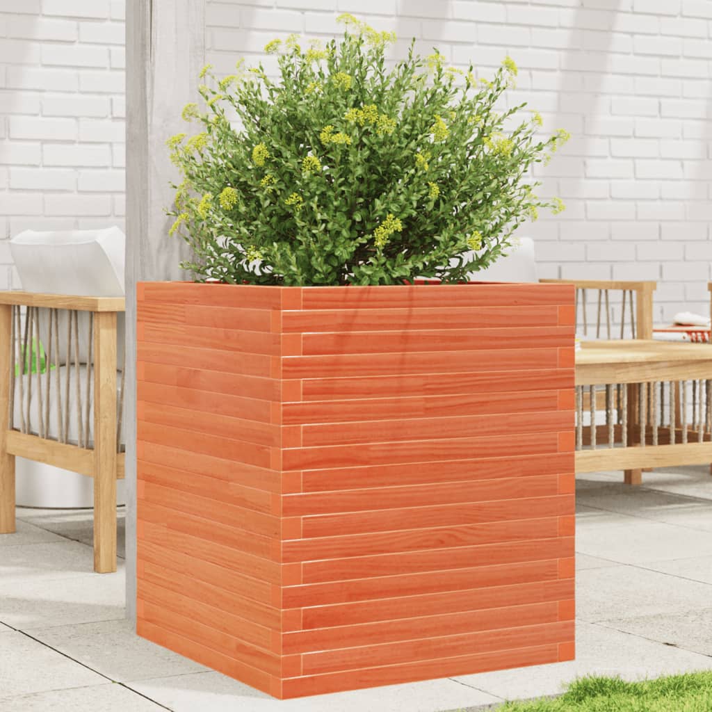VidaXL Plantenbak 60x60x68,5 cm massief groenhout wasbruin