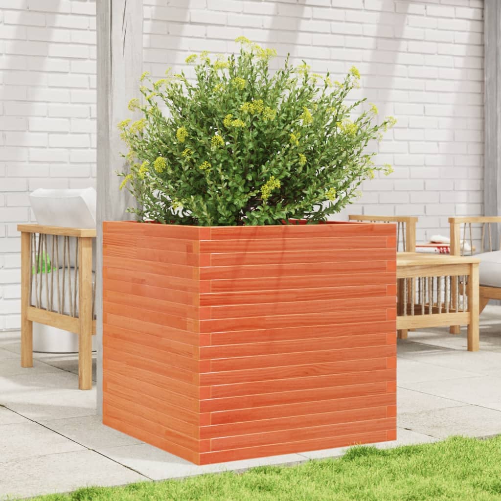 VidaXL Plantenbak 70x70x68,5 cm massief groenenhout wasbruin