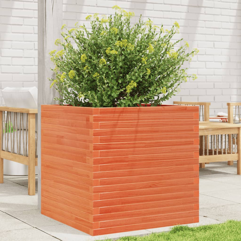VidaXL Plantenbak 70x70x68,5 cm massief groenenhout wasbruin