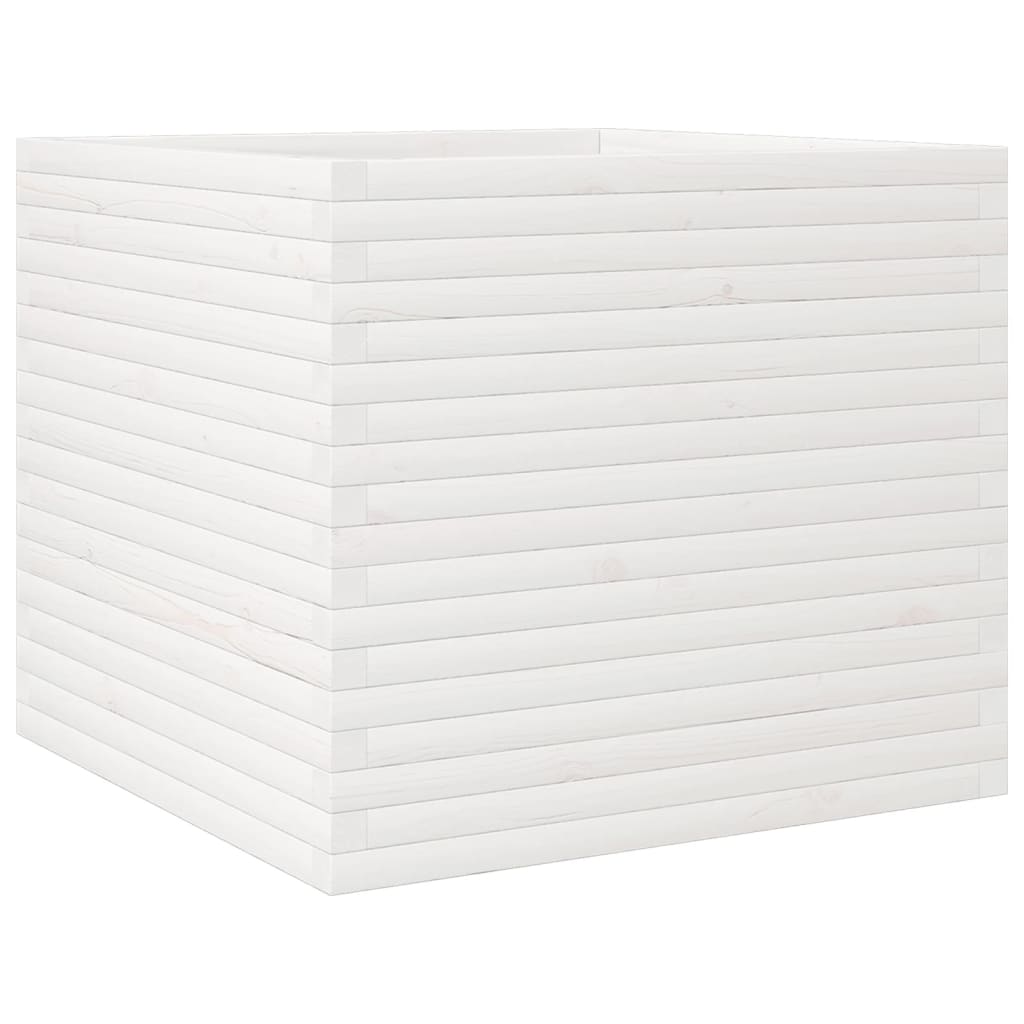 VidaXL Plantenbak 80x80x68,5 cm massief groenhout wit