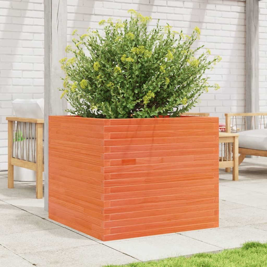 VidaXL Plantenbak 80x80x68,5 cm massief groenhout wasbruin