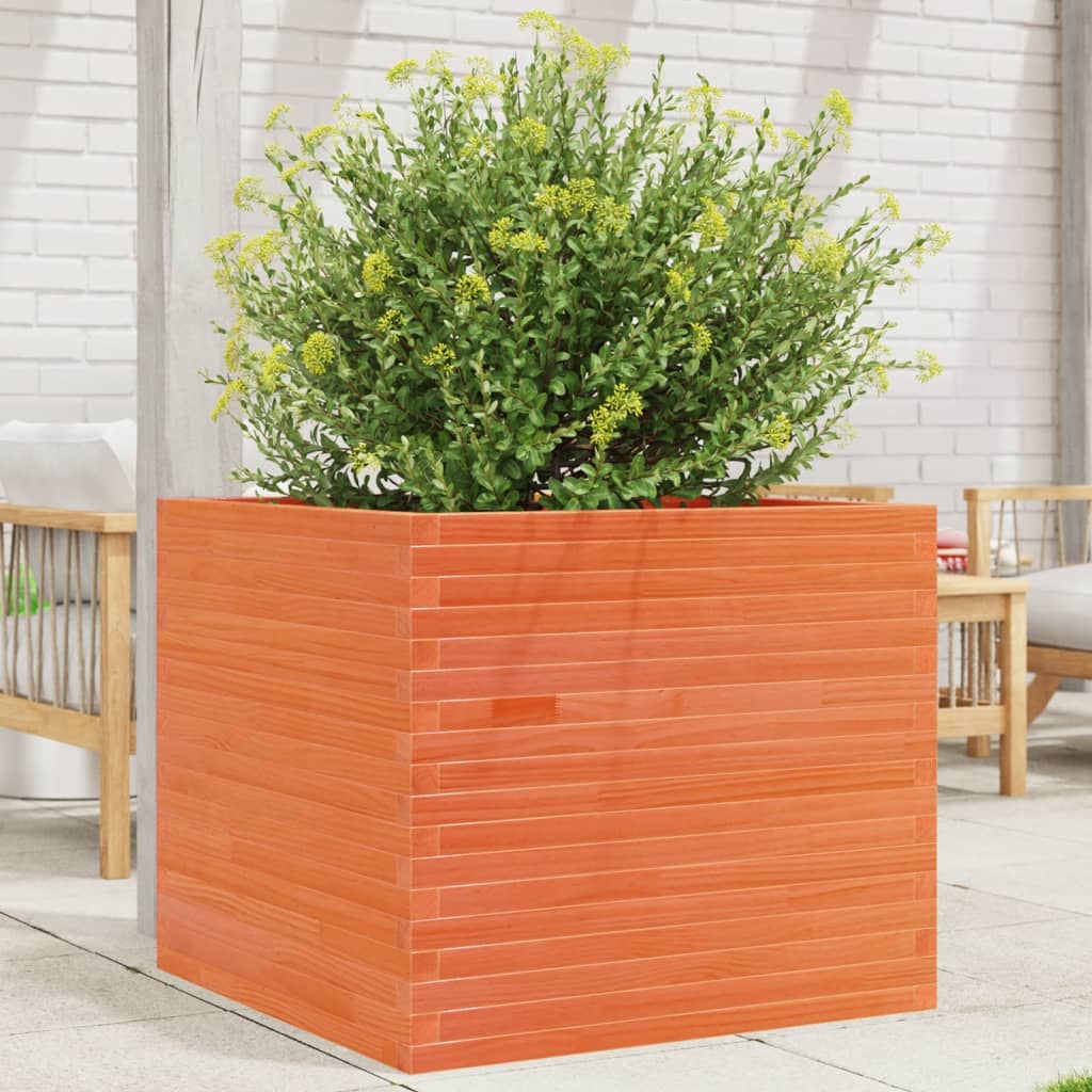 VidaXL Plantenbak 80x80x68,5 cm massief groenhout wasbruin