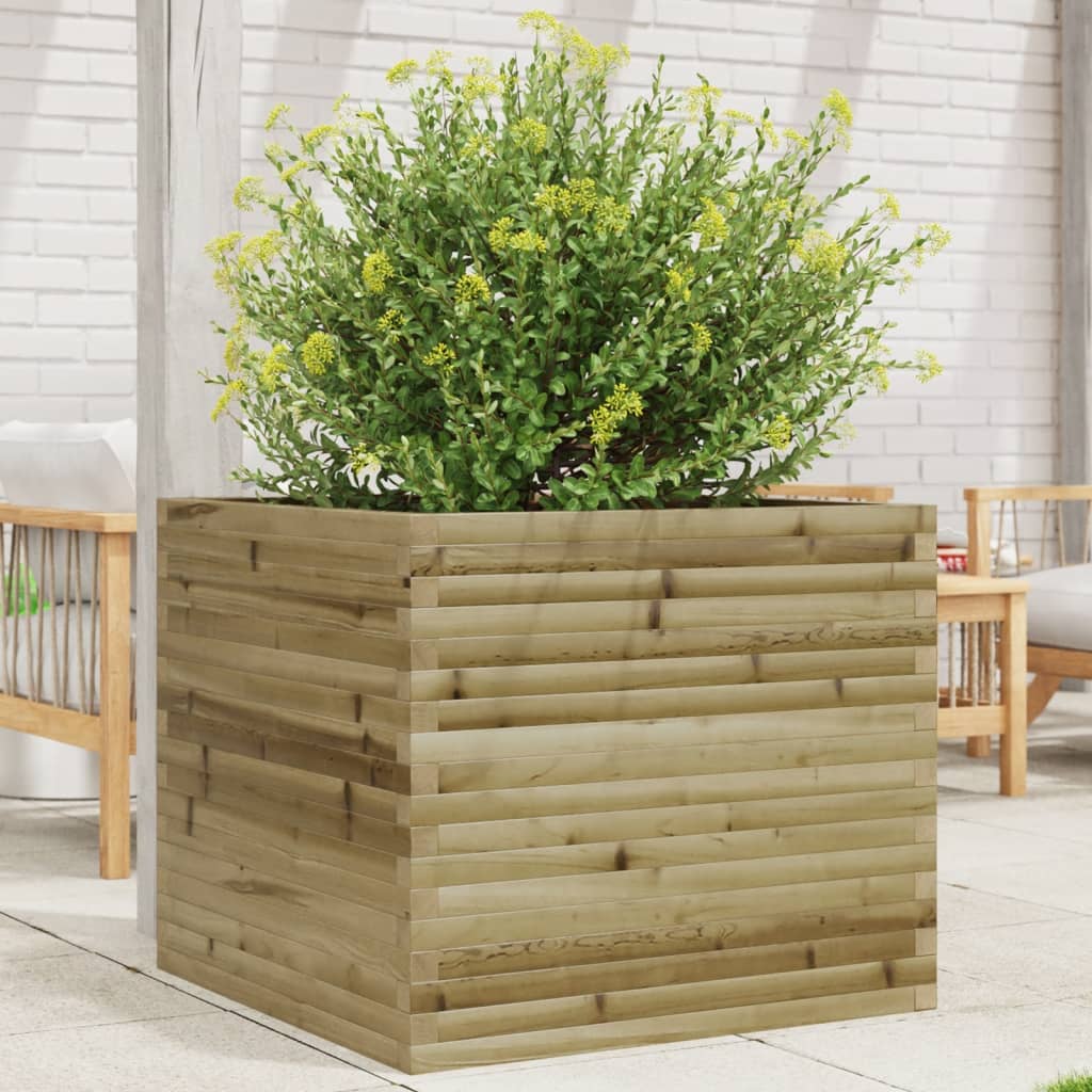 VidaXL Plantenbak 80x80x68,5 cm geïmpregneerd groenenhout