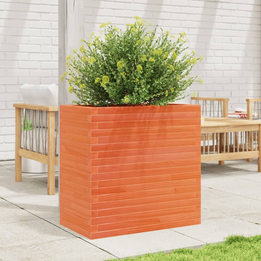 VidaXL Plantenbak 70x40x68,5 cm massief groenhout wasbruin