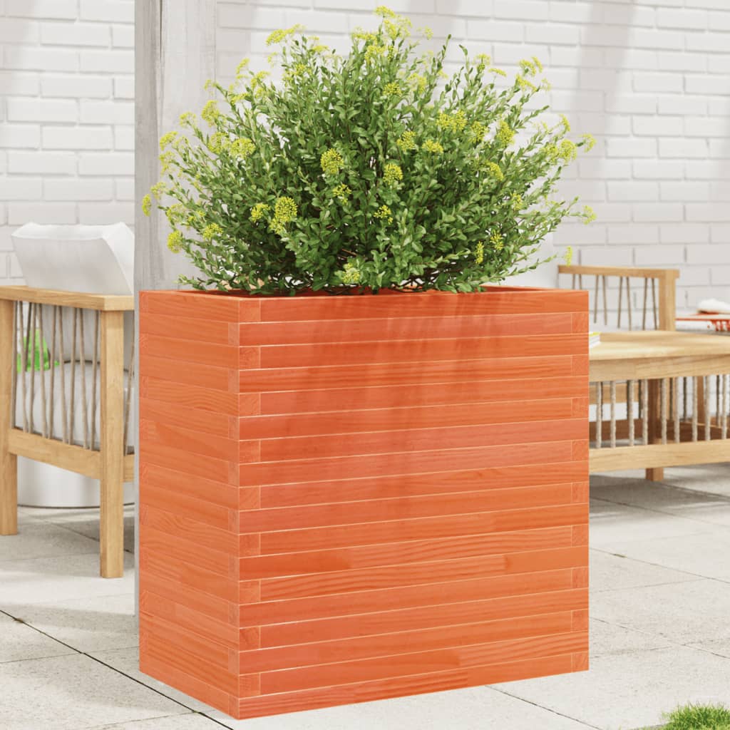VidaXL Plantenbak 70x40x68,5 cm massief groenhout wasbruin