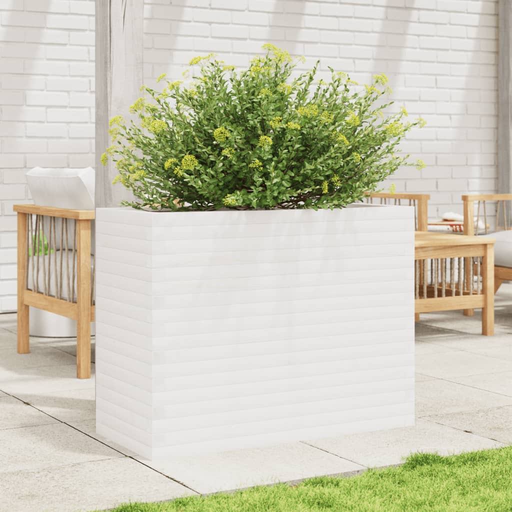 VidaXL Plantenbak 90x40x68,5 cm massief groenhout wit
