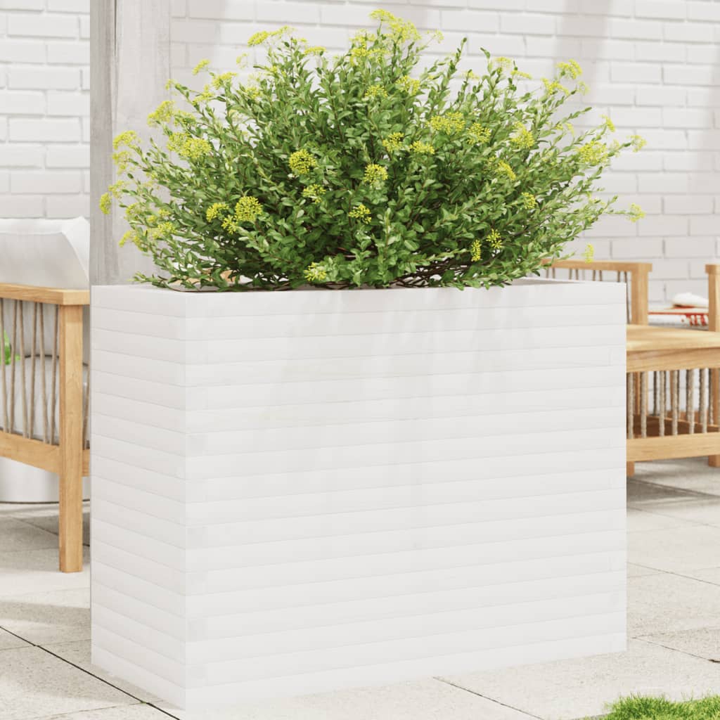 VidaXL Plantenbak 90x40x68,5 cm massief groenhout wit