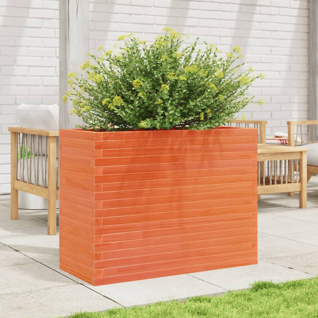 VidaXL Plantenbak 90x40x68,5 cm massief groenhout wasbruin