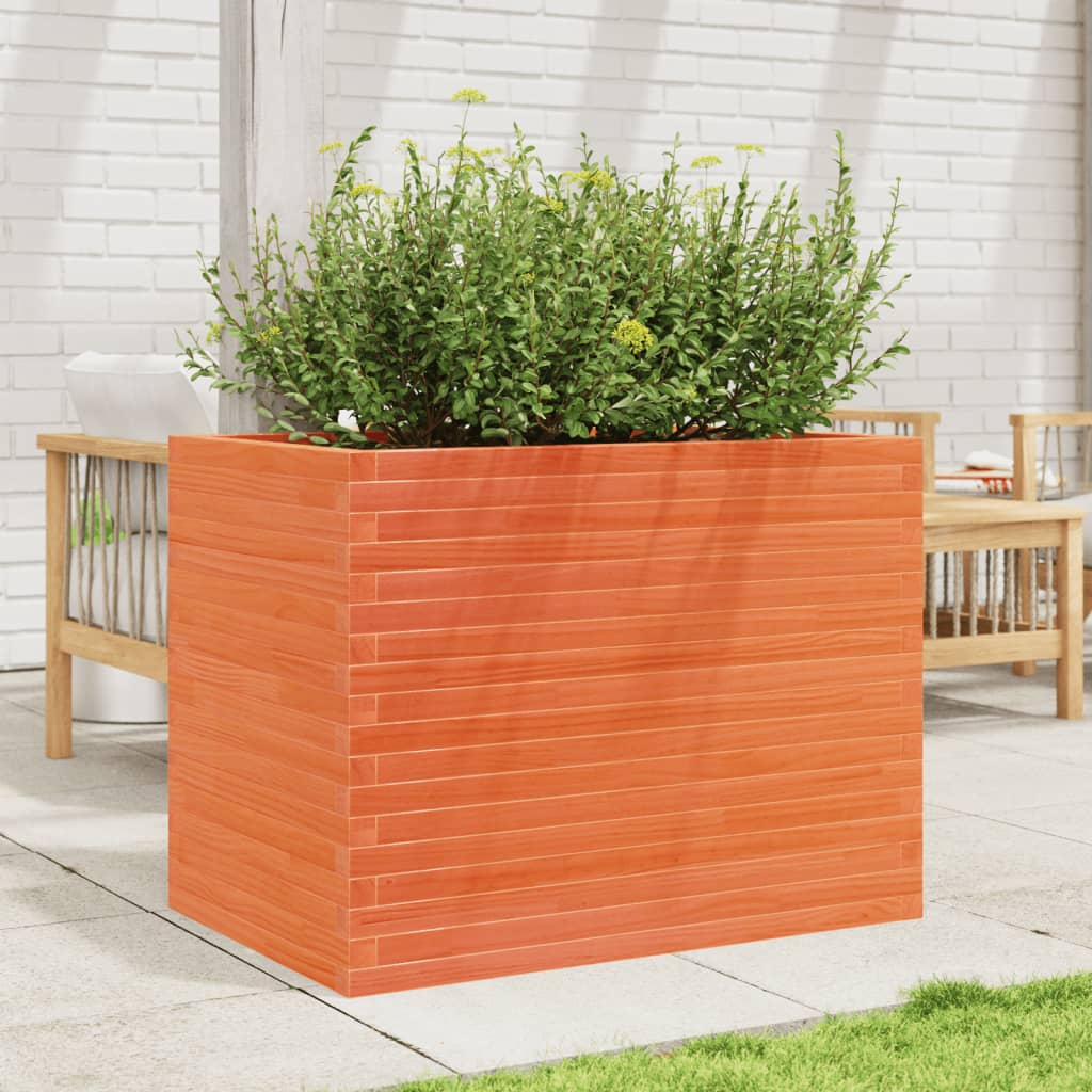 VidaXL Plantenbak 90x60x68,5 cm massief groenhout wasbruin