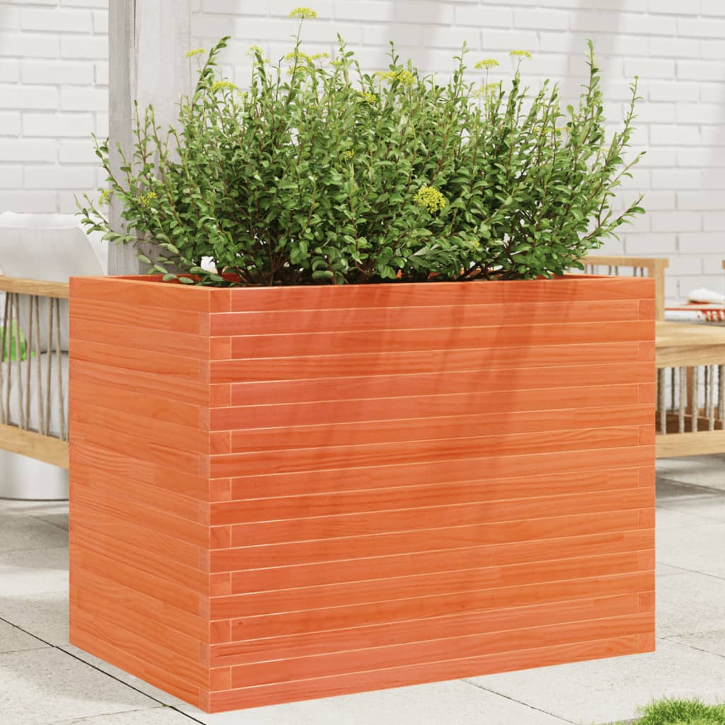 VidaXL Plantenbak 90x60x68,5 cm massief groenhout wasbruin