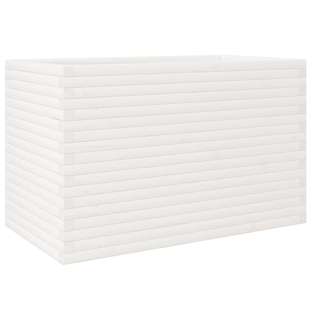 VidaXL Plantenbak 110x60x68,5 cm massief groenhout wit