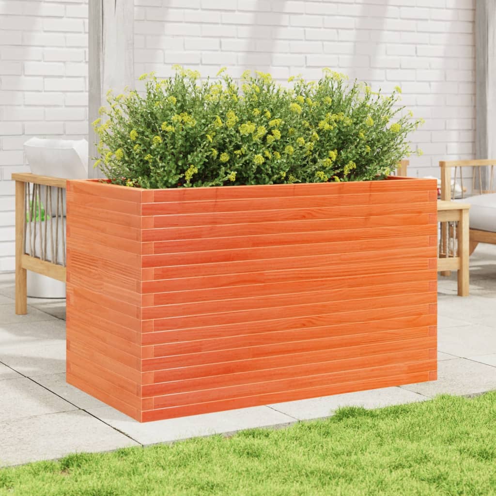VidaXL Plantenbak 110x60x68,5 cm massief groenhout wasbruin