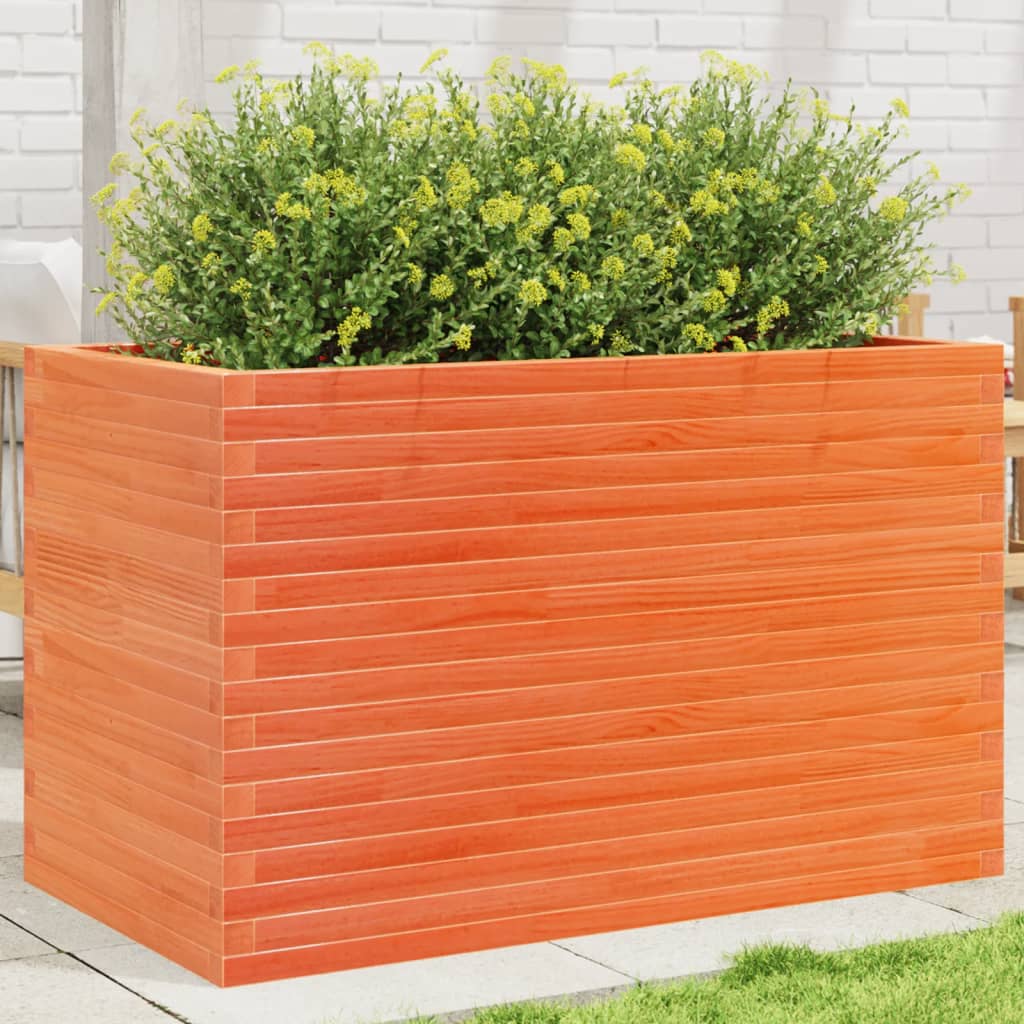 VidaXL Plantenbak 110x60x68,5 cm massief groenhout wasbruin