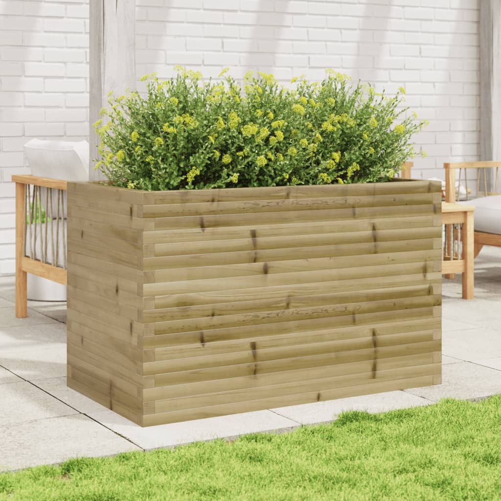 VidaXL Plantenbak 110x60x68,5 cm geïmpregneerd groenenhout