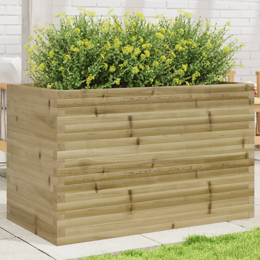 VidaXL Plantenbak 110x60x68,5 cm geïmpregneerd groenenhout
