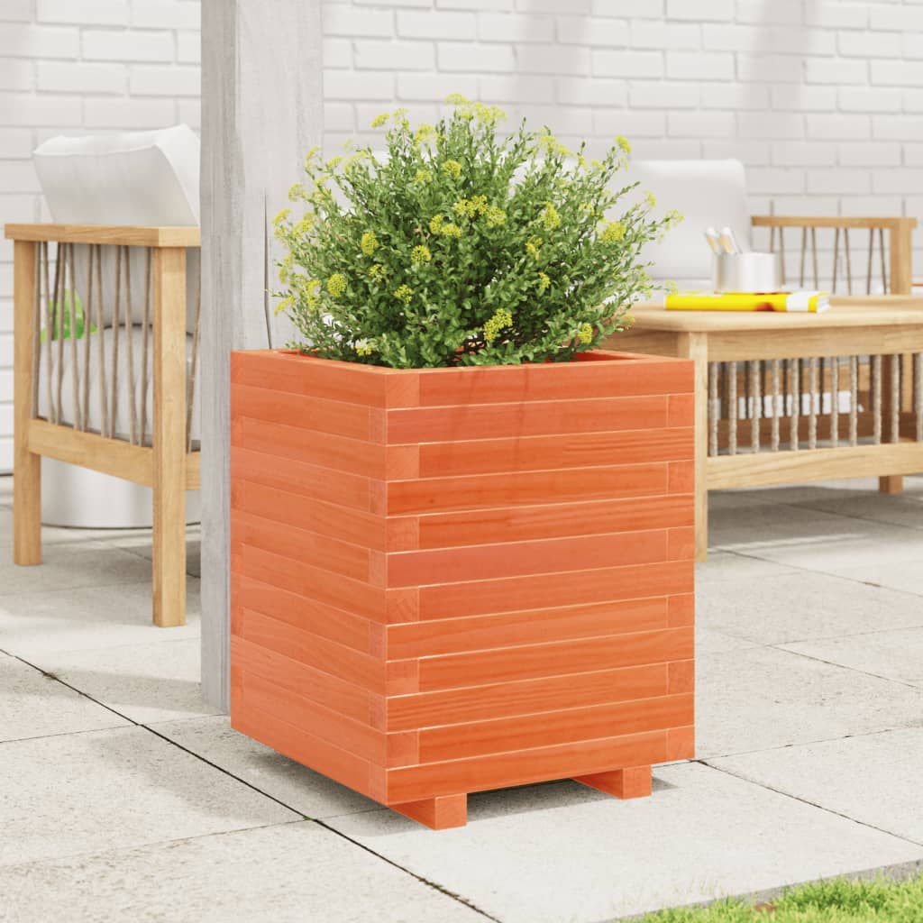 VidaXL Plantenbak 40x40x49,5 cm massief groenhout wasbruin