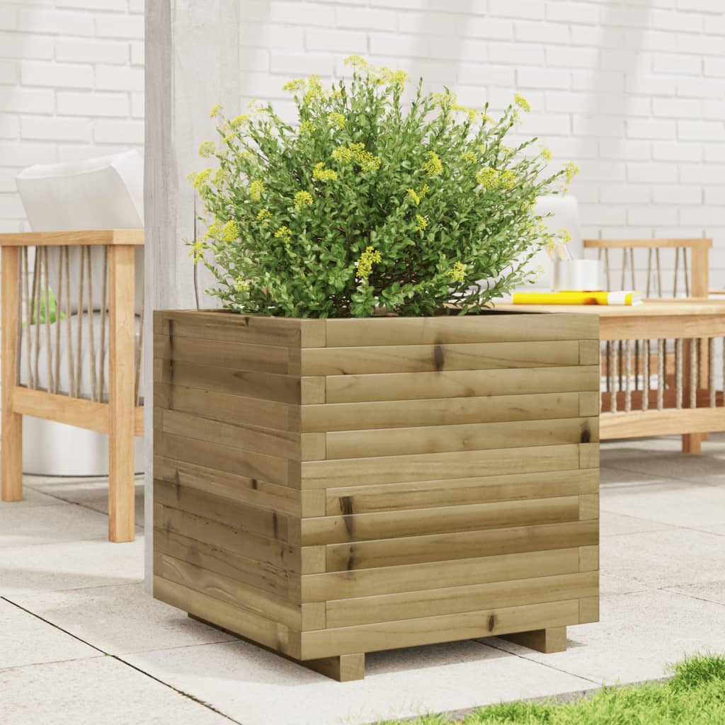 VidaXL Plantenbak 50x50x49,5 cm geïmpregneerd groenenhout