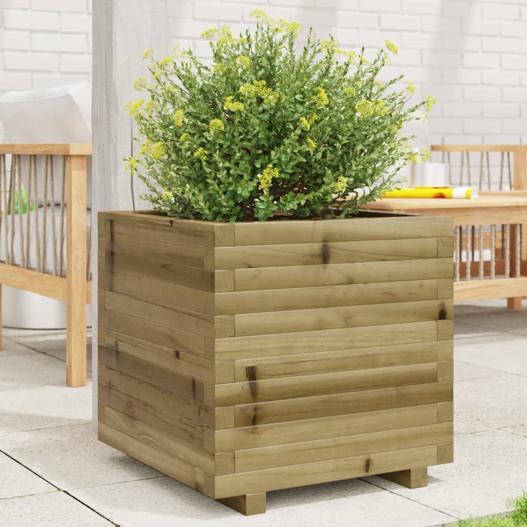 VidaXL Plantenbak 50x50x49,5 cm geïmpregneerd groenenhout