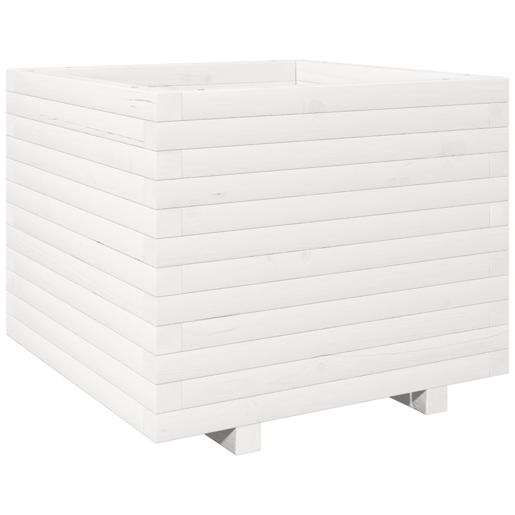 VidaXL Plantenbak 60x60x49,5 cm massief groenhout wit