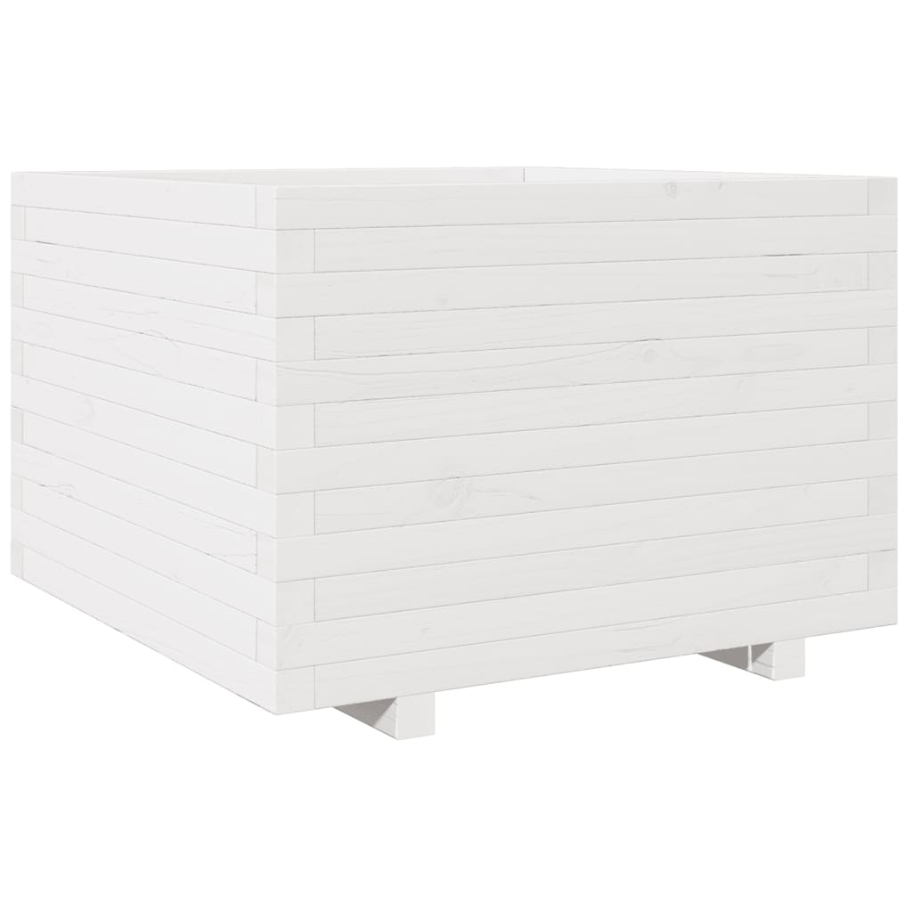 VidaXL Plantenbak 70x70x49,5 cm massief groenhout wit