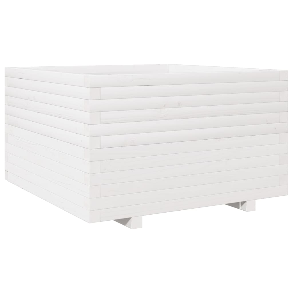 VidaXL Plantenbak 80x80x49,5 cm massief groenhout wit