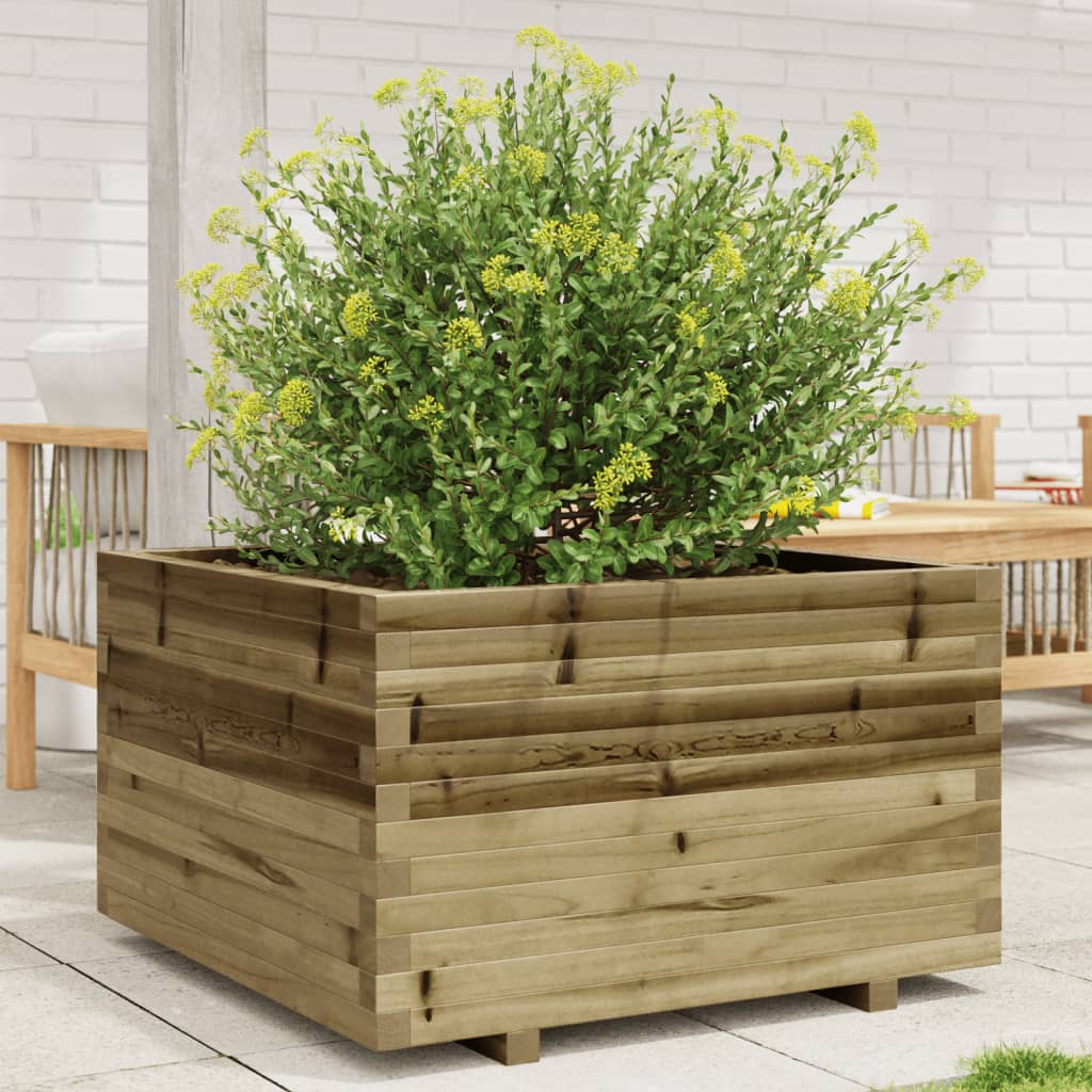 VidaXL Plantenbak 80x80x49,5 cm geïmpregneerd groenenhout