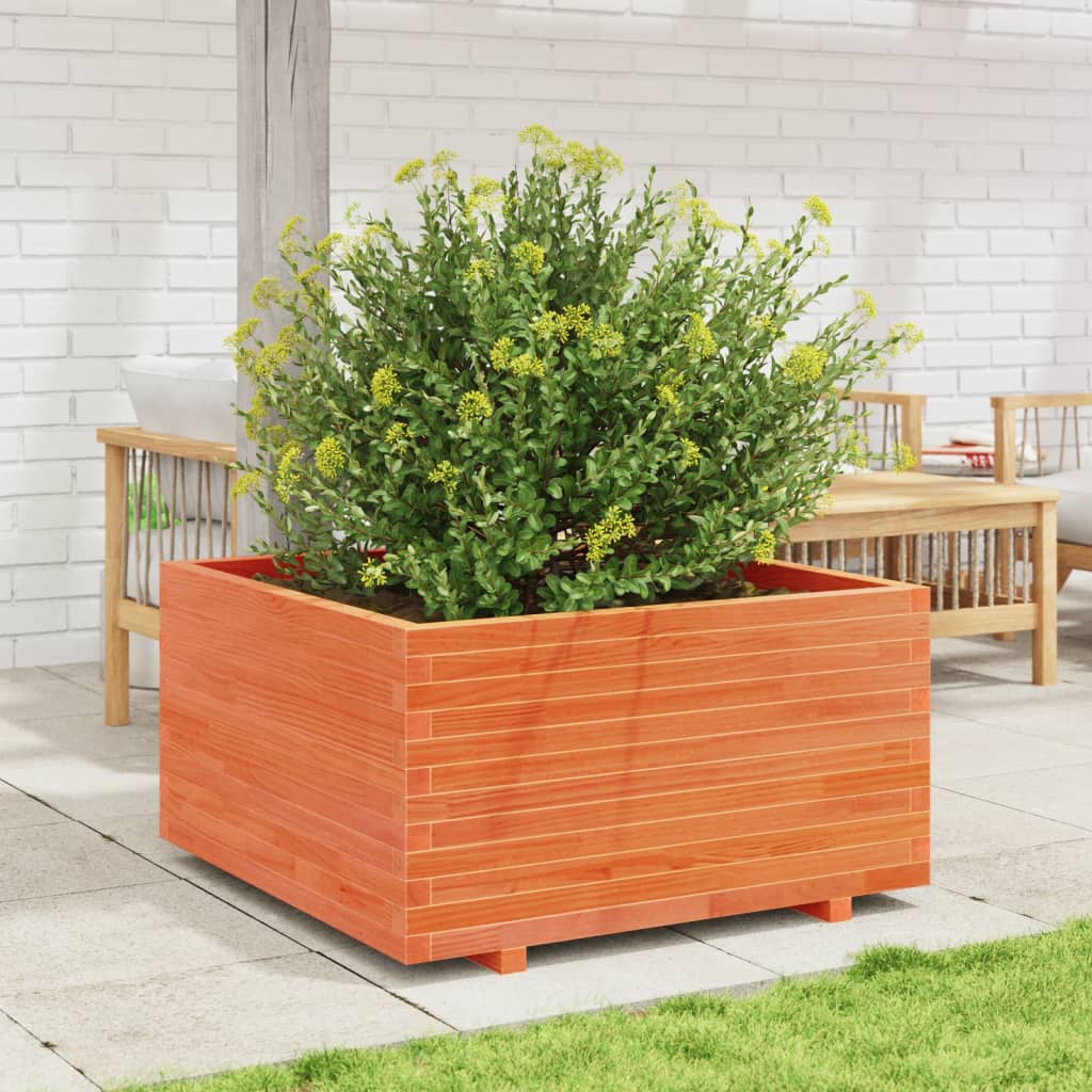 VidaXL Plantenbak 90x90x49,5 cm massief groenenhout wasbruin