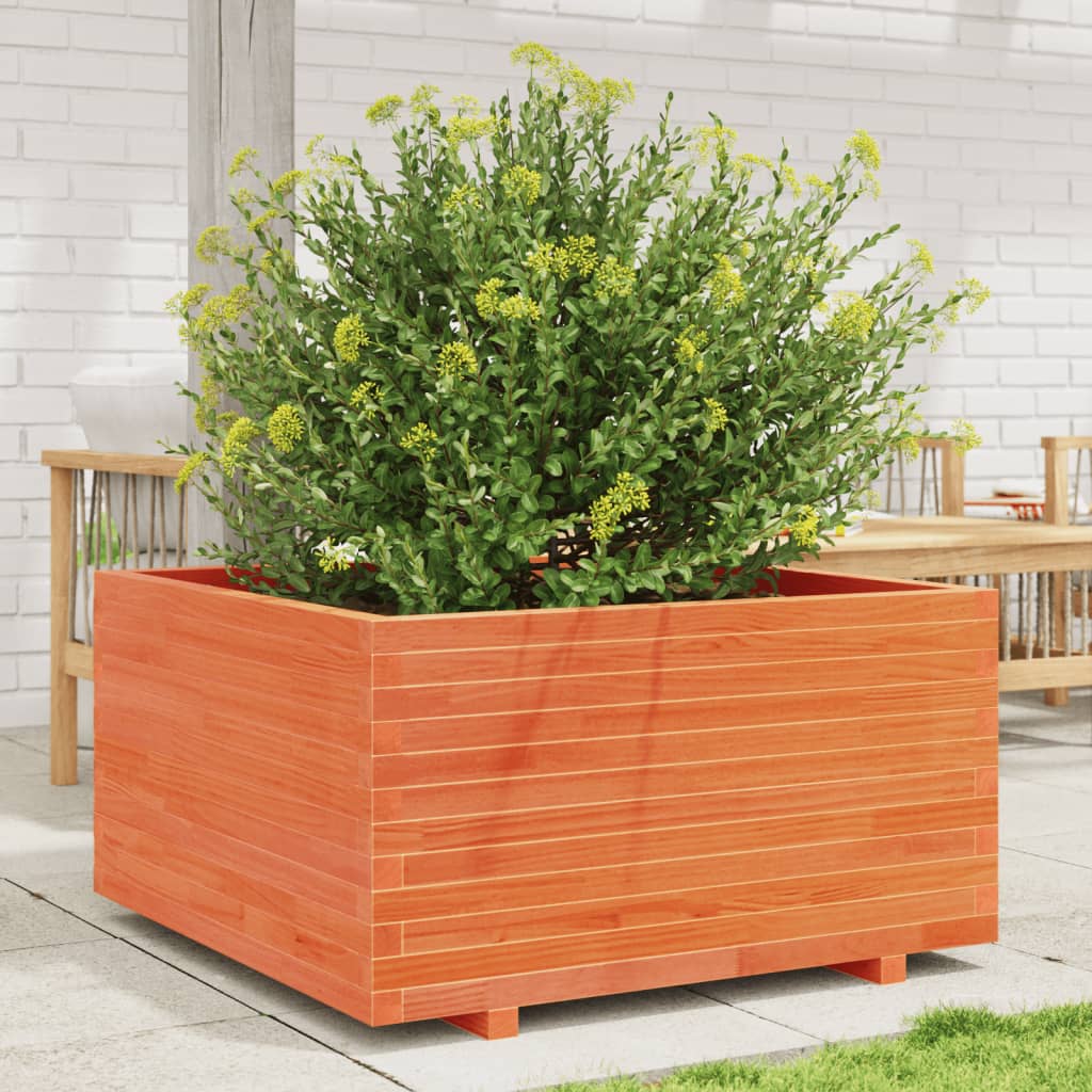 VidaXL Plantenbak 90x90x49,5 cm massief groenenhout wasbruin