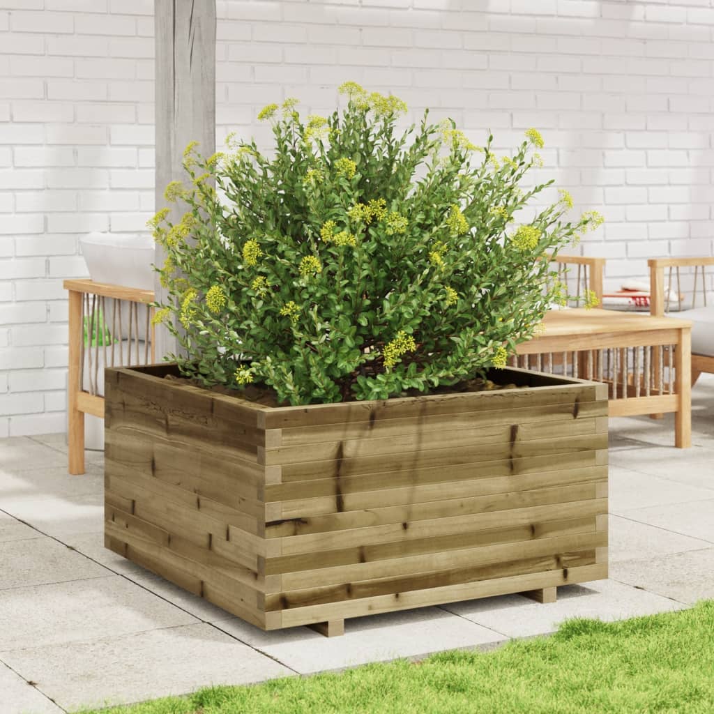 VidaXL Plantenbak 90x90x49,5 cm geïmpregneerd groenenhout