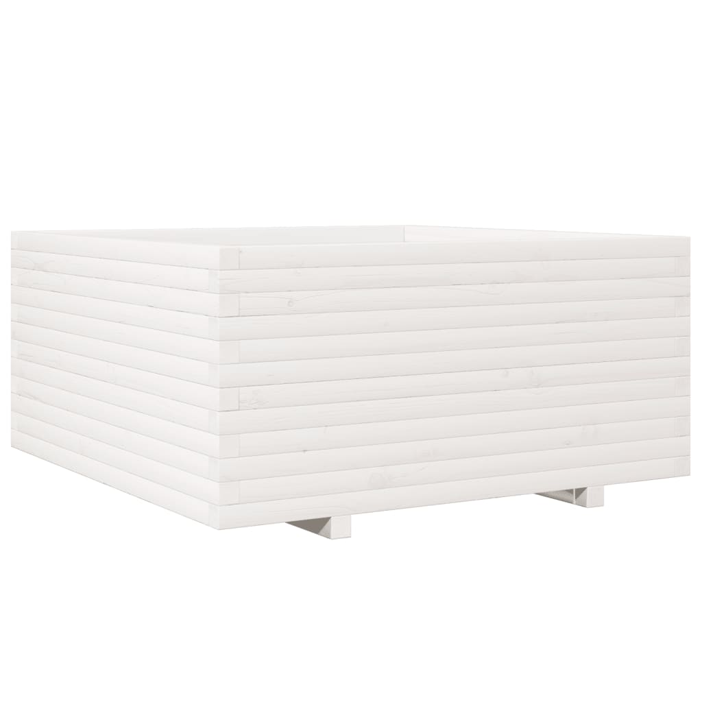 VidaXL Plantenbak 100x100x49,5 cm massief groenhout wit