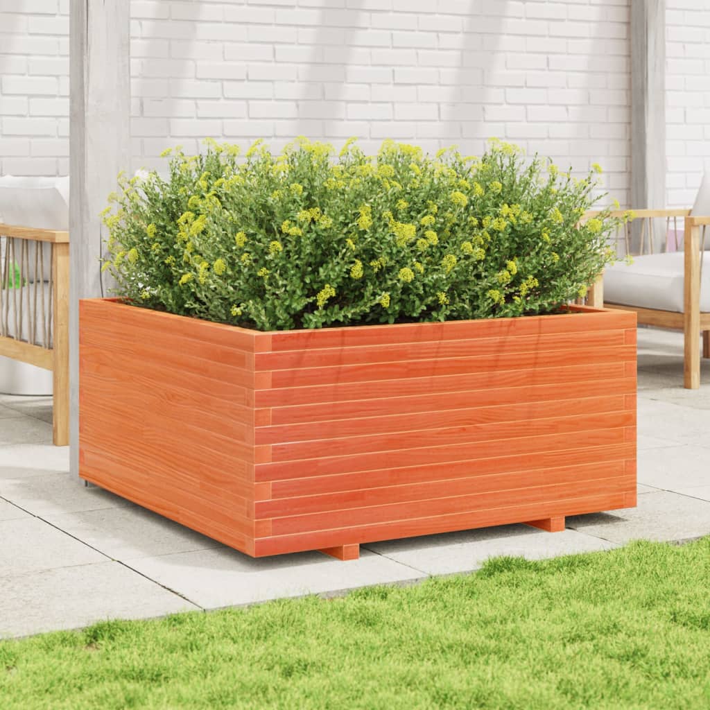 VidaXL Plantenbak 100x100x49,5 cm massief groenenhout wasbruin