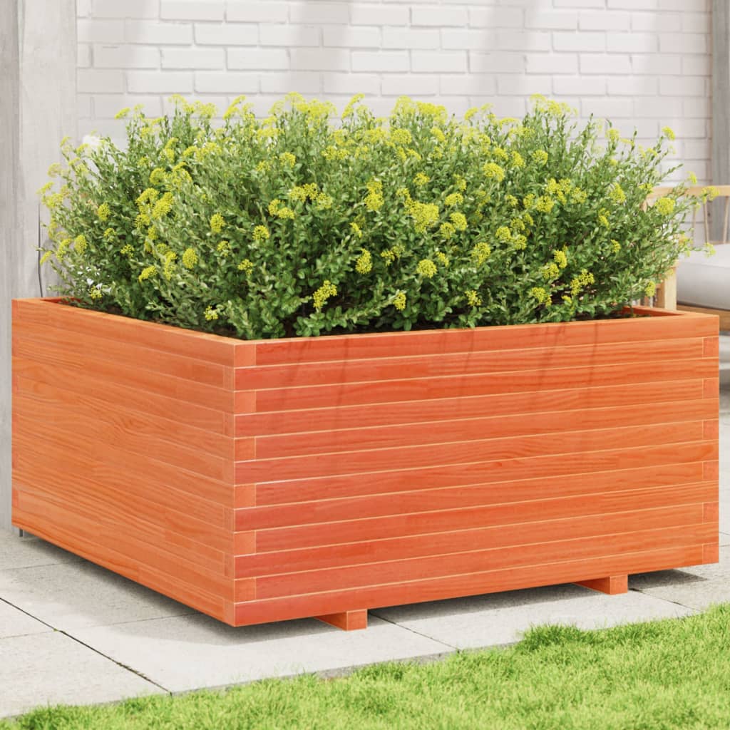 VidaXL Plantenbak 100x100x49,5 cm massief groenenhout wasbruin