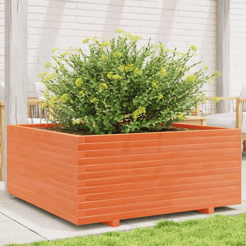 VidaXL Plantenbak 110x110x49,5 cm massief groenenhout wasbruin