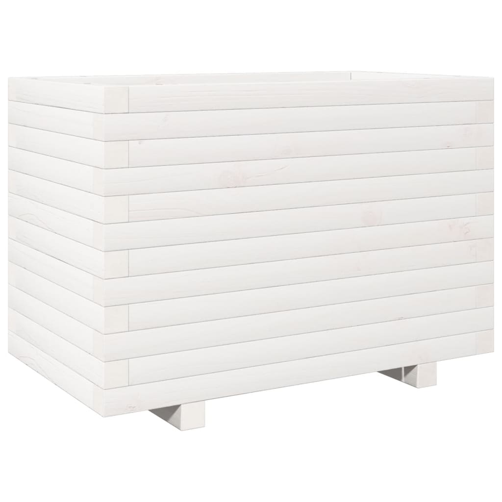 VidaXL Plantenbak 70x40x49,5 cm massief groenhout wit