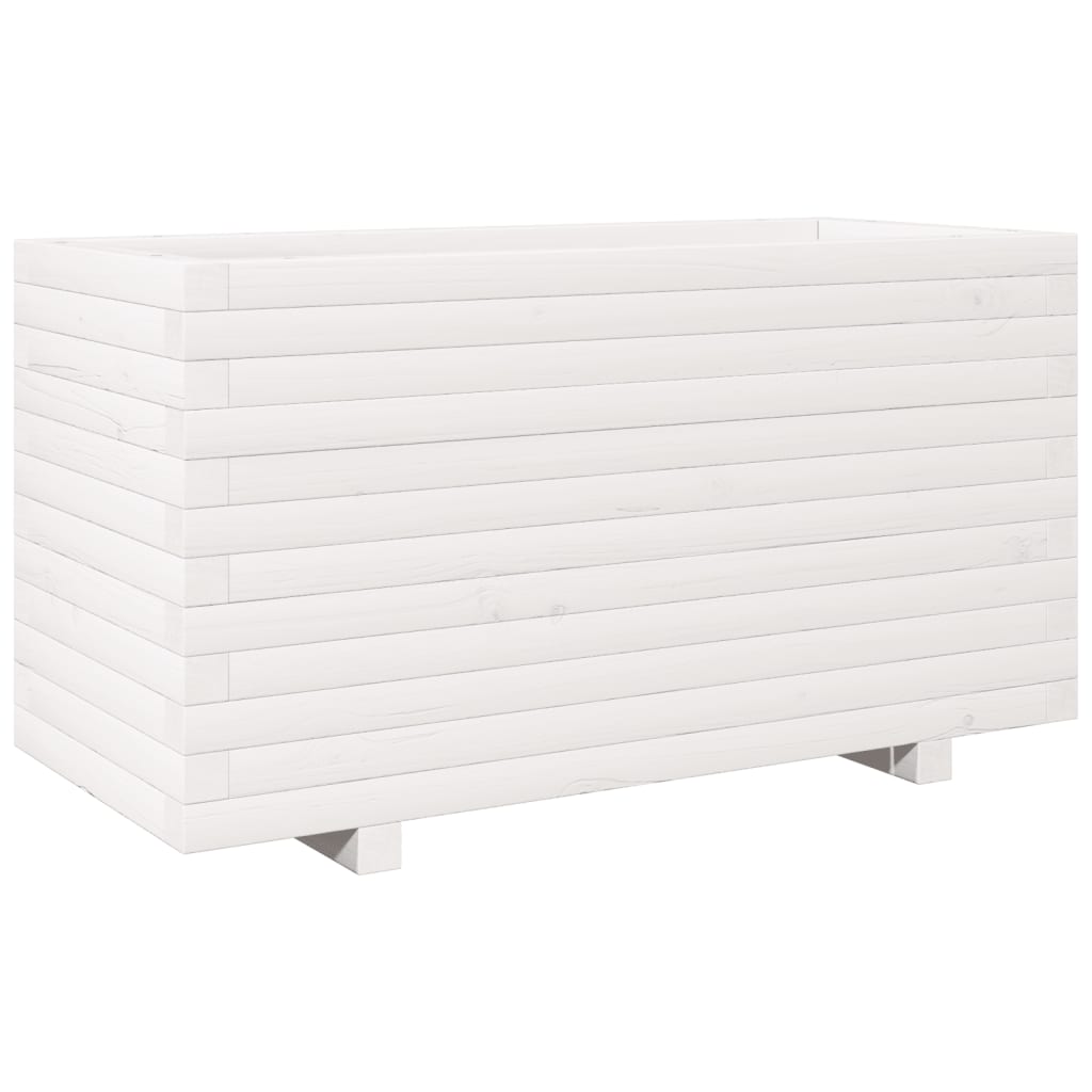 Vidaxl plantenbak 90x40x49,5 cm massief grenenhout wit