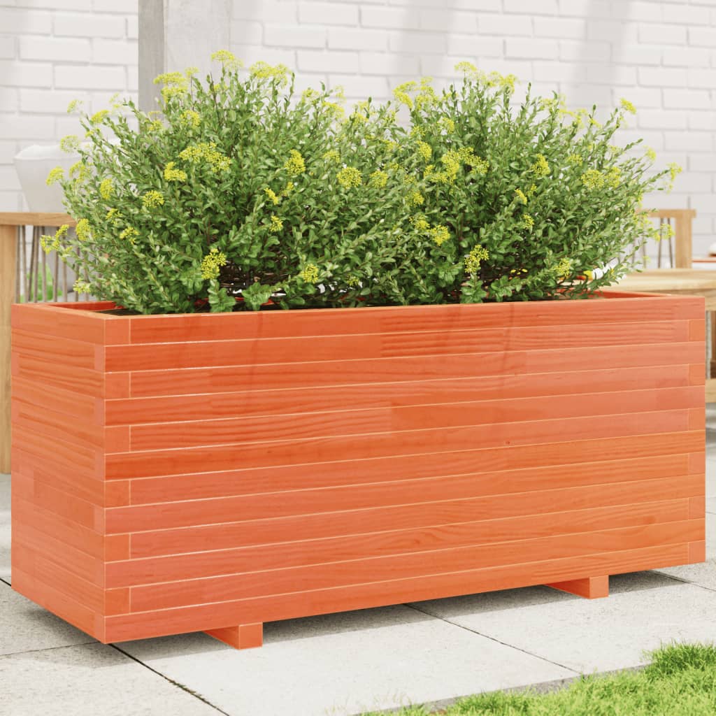 VidaXL Plantenbak 110x40x49,5 cm massief groenhout wasbruin