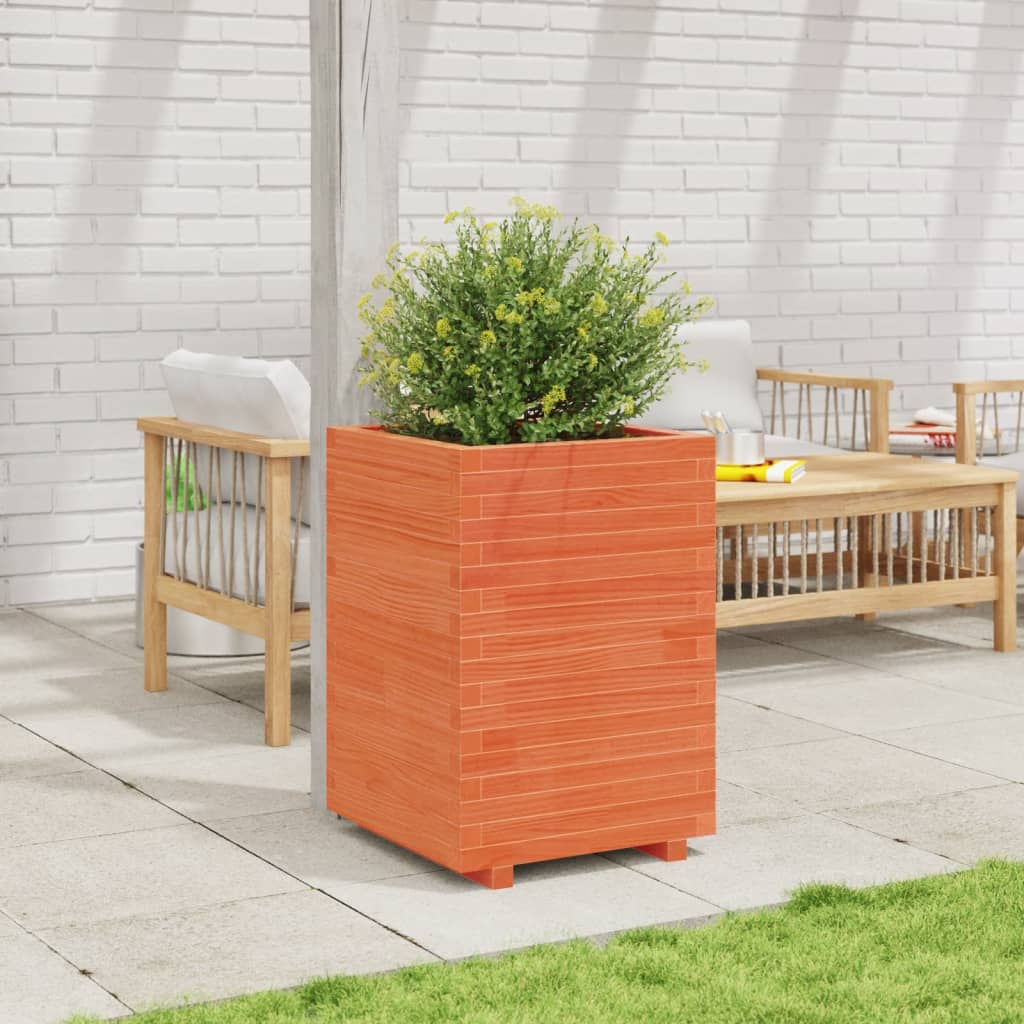 VidaXL Plantenbak 50x50x72,5 cm massief groenhout wasbruin