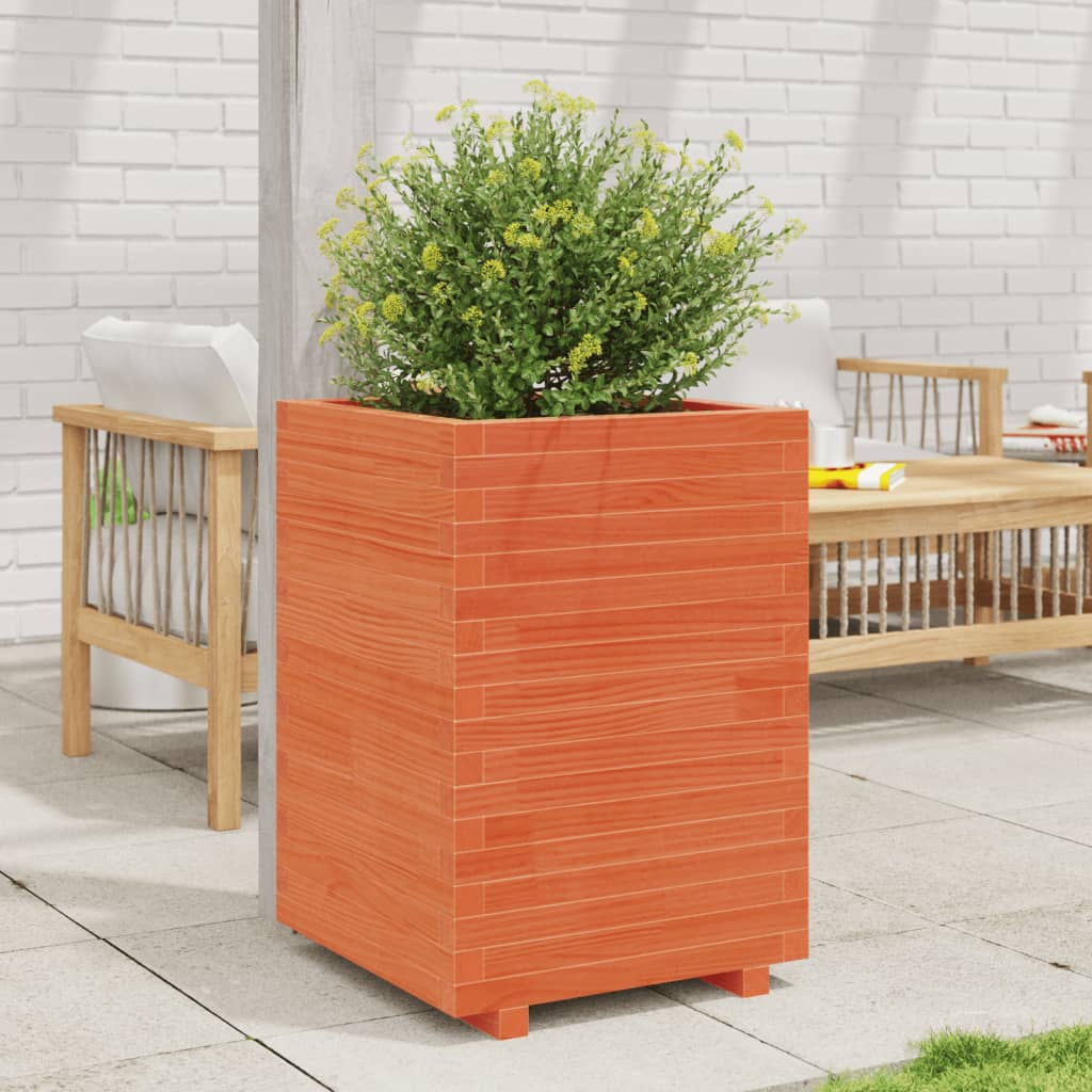 VidaXL Plantenbak 50x50x72,5 cm massief groenhout wasbruin