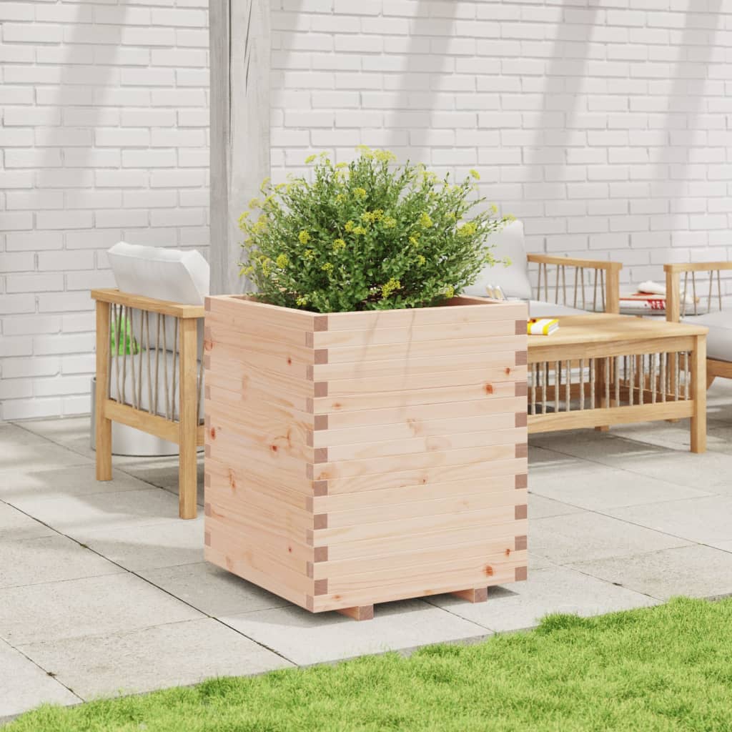 VidaXL Plantenbak 60x60x72,5 cm massief groenhout