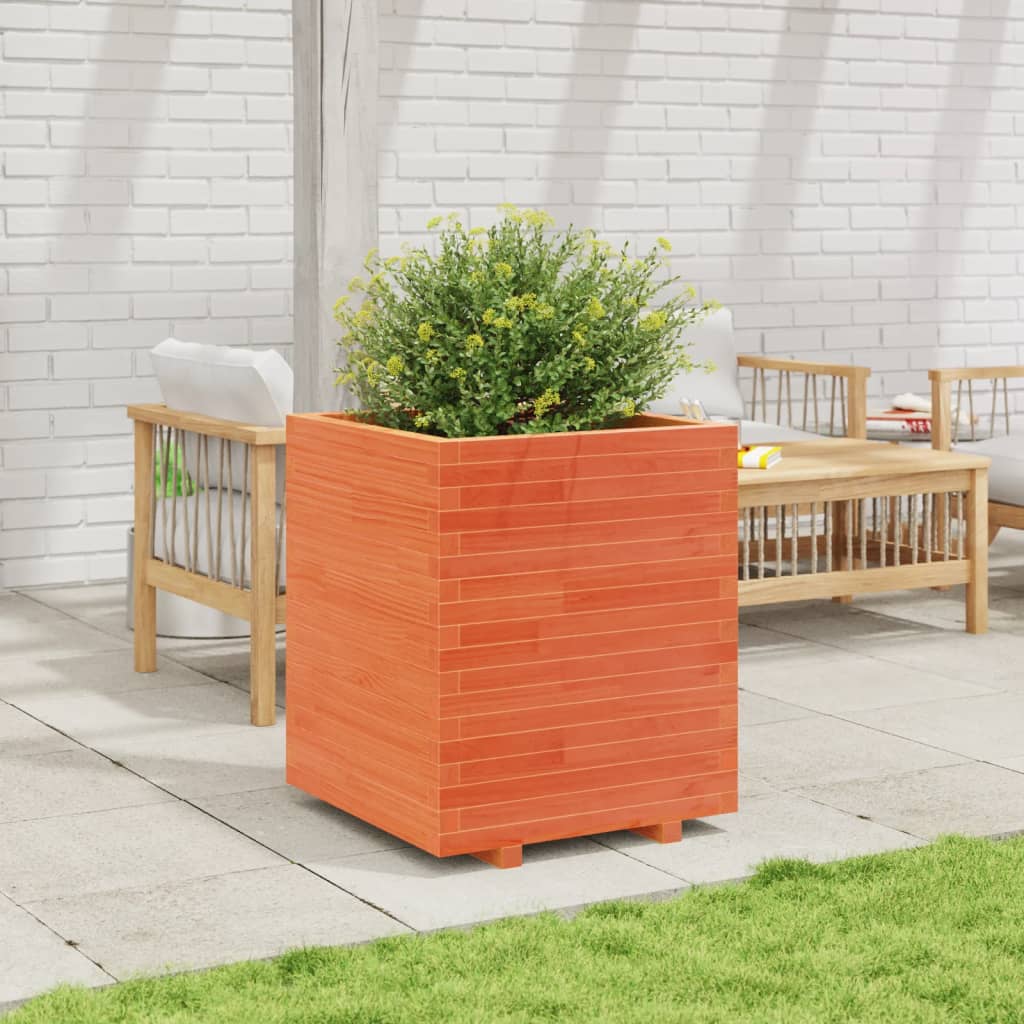 VidaXL Plantenbak 60x60x72,5 cm massief groenhout wasbruin