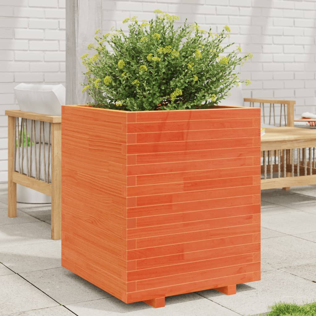 VidaXL Plantenbak 60x60x72,5 cm massief groenhout wasbruin