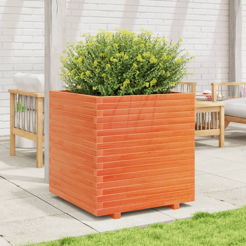 VidaXL Plantenbak 70x70x72,5 cm massief groenenhout wasbruin