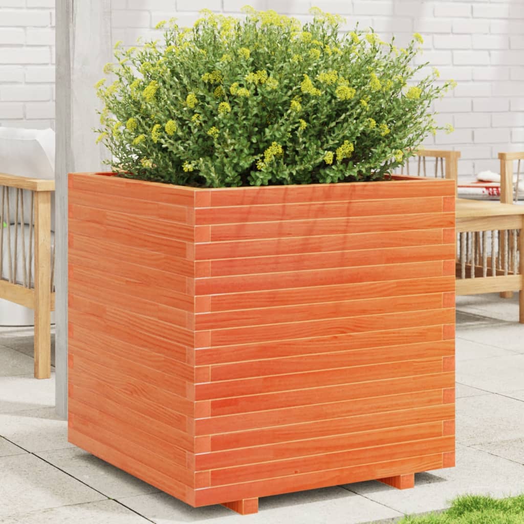 VidaXL Plantenbak 70x70x72,5 cm massief groenenhout wasbruin