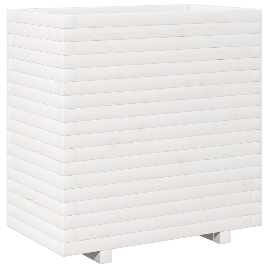 VidaXL Plantenbak 70x40x72,5 cm massief groenhout wit