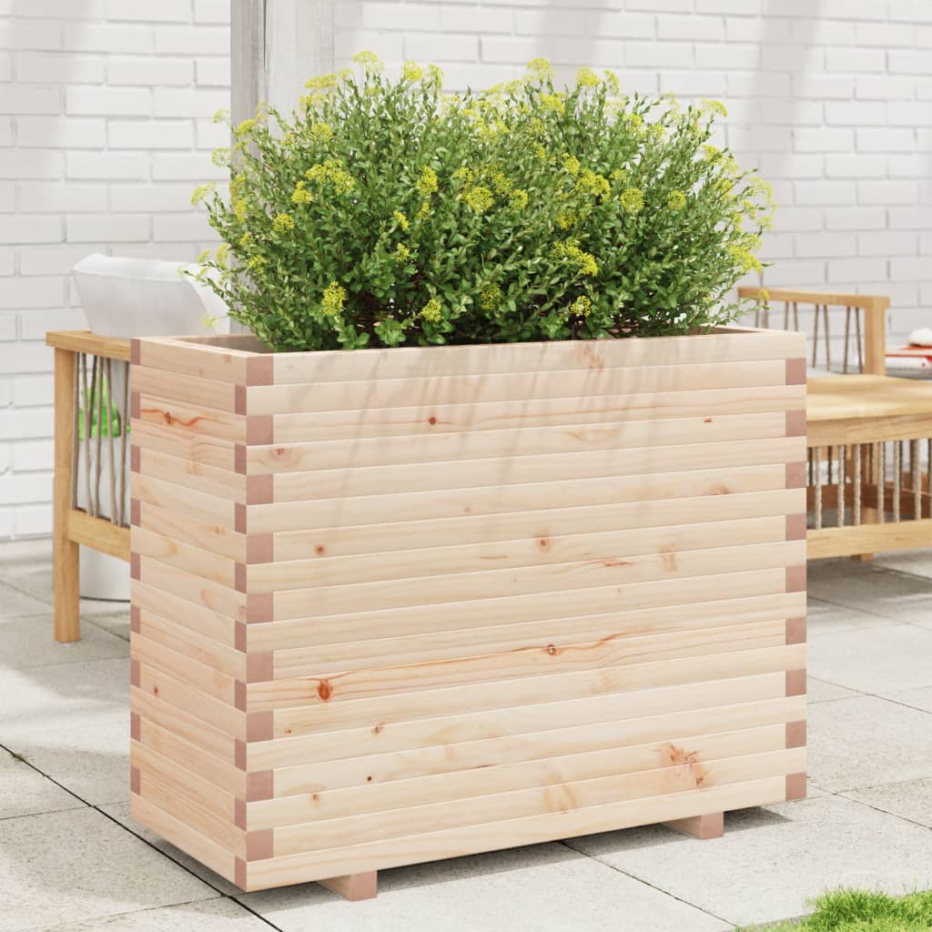 VidaXL Plantenbak 90x40x72,5 cm massief groenhout