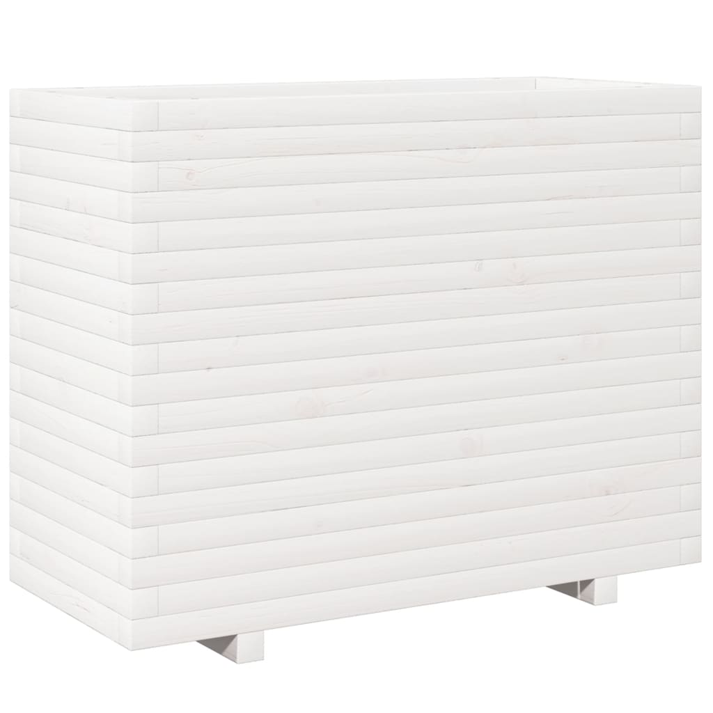 VidaXL Plantenbak 90x40x72,5 cm massief groenhout wit
