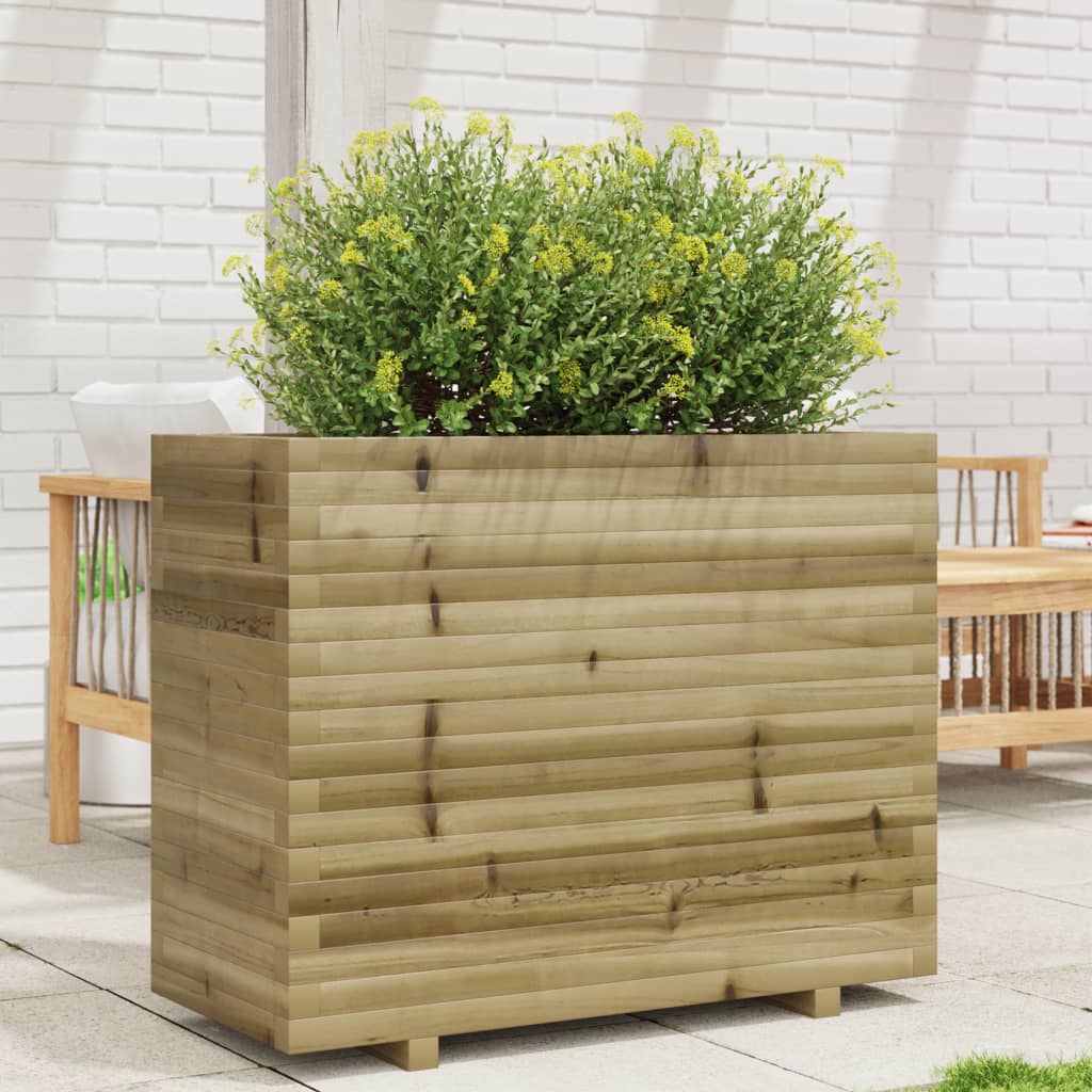 VidaXL Plantenbak 90x40x72,5 cm geïmpregneerd groenenhout
